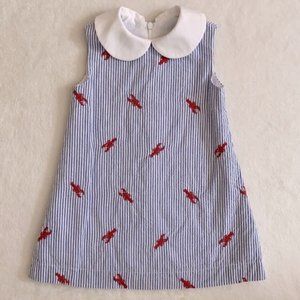 Designs | Classic Prep Seersucker Embroidered Lobster Dress